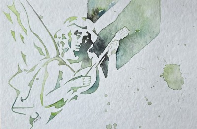 Aquarellbild eines Engels